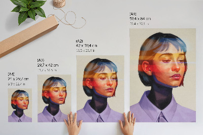 Plakat Živahne barve modernega minimalističnega portreta