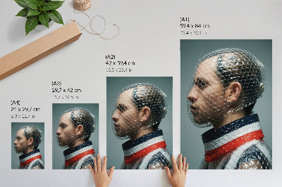 Premium stenski plakat Sodoben portret z mehurčasto folijo