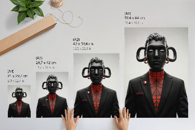 Plakat Futuristična oblika s črno-rdečim motivom