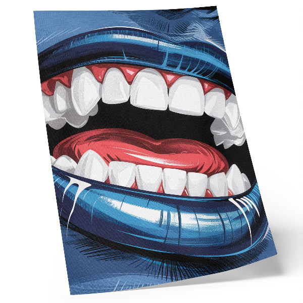 Premium stenski plakat Intenzivne barve ustnic v kontrastu z dinamičnim slogom
