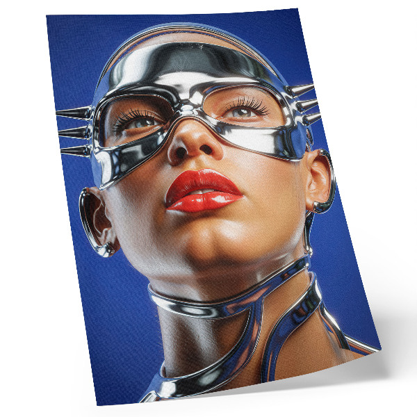 Plakat Futuristična figura, intenzivne barve, modernost