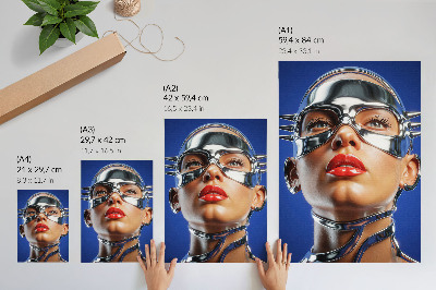 Plakat Futuristična figura, intenzivne barve, modernost