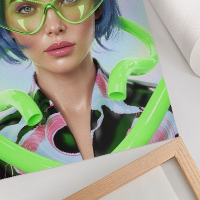 Premium stenski plakat Futuristični portret ženske z energijo barve