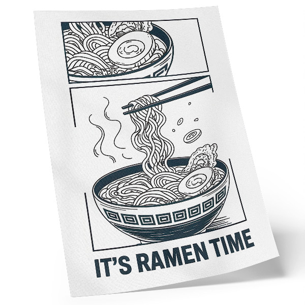 Premium stenski plakat Palčke za ramen v slogu stripov vpijajo okus