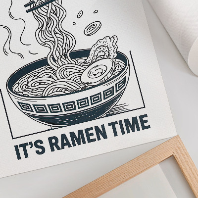 Premium stenski plakat Palčke za ramen v slogu stripov vpijajo okus