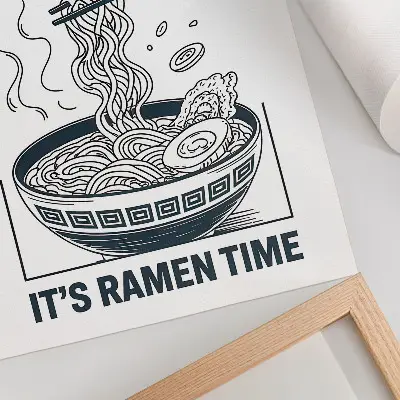 Premium stenski plakat palčke za ramen v stripovskem slogu z motivom vpijanja okusa