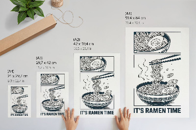 Premium stenski plakat Palčke za ramen v slogu stripov vpijajo okus