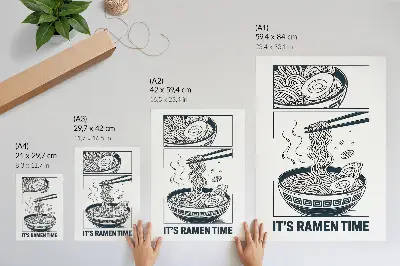 Premium stenski plakat palčke za ramen v stripovskem slogu z motivom vpijanja okusa