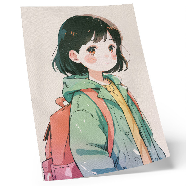 Plakat Ilustriran portret dekleta v pastelnih barvah