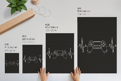 Premium stenski plakat Minimalistična igralna tema črno-belo srce