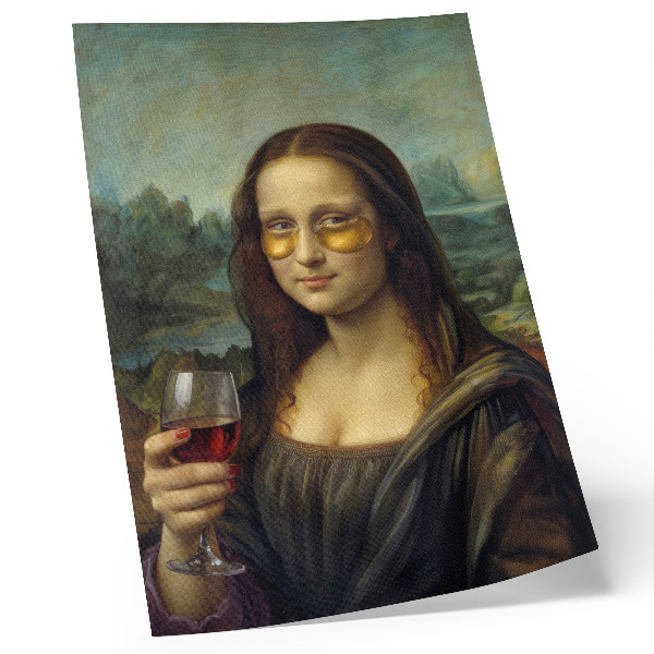 Premium stenski plakat Rumeni kozarci rdeče vino renesančni portret
