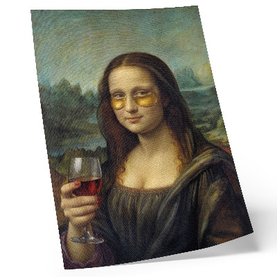 Premium stenski plakat Rumeni kozarci rdeče vino renesančni portret