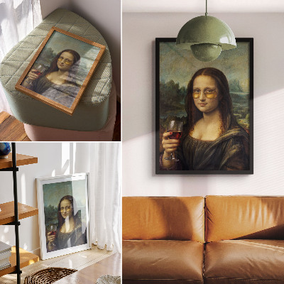 Premium stenski plakat Rumeni kozarci rdeče vino renesančni portret