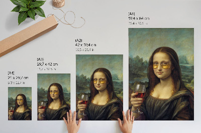Premium stenski plakat Rumeni kozarci rdeče vino renesančni portret