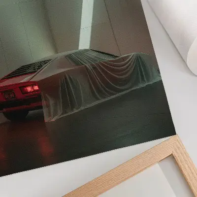 Plakat klasična avtomobilska luč v minimalističnem elegantnem slogu