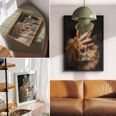 Plakat Roka z barvnimi nohti elegantna dekoracija za dnevno sobo