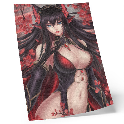 Eleganten plakat za dnevno sobo Anime lepotna eleganca, dinamična rdeča črna