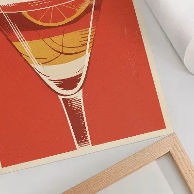 Plakat retro slog s koktajl grafiko v pridihom nostalgije in elegance