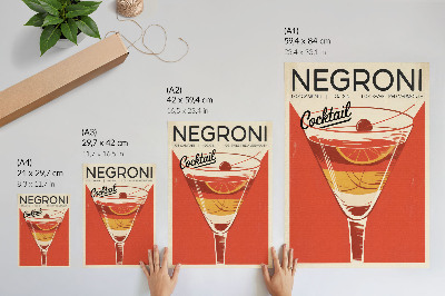Plakat Retro slog koktajl grafika eleganca nostalgija