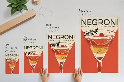 Plakat retro slog s koktajl grafiko v pridihom nostalgije in elegance