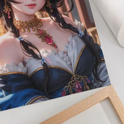 Fantazijski portret ženske z nakitom eleganten plakat za dnevno sobo