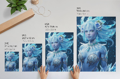 Umetniški tisk na platno Fantastično vzdušje, čarobna figura, ledeni kristali