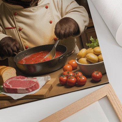 Premium stenski plakat Medvedji kuhar topla duša prizor nadrealizem toplina