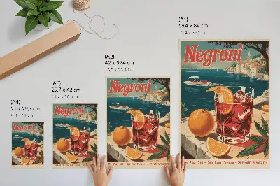 Umetniški tisk na platno z motivom morja v intenzivnih oranžnih odtenkih s počitniškim vzdušjem