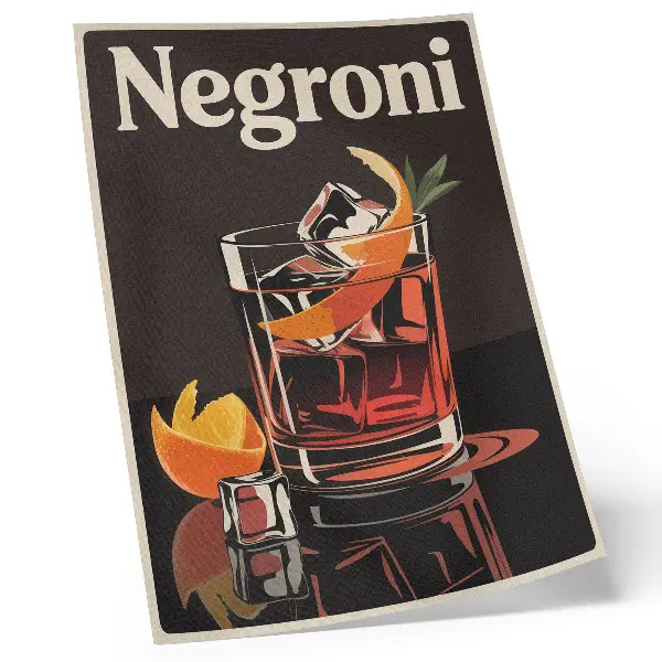 Stenski plakat Pijte z ledom in pomarančno lupinico premium izvedba