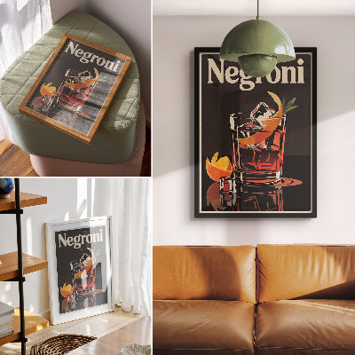Premium stenski plakat Pijte z ledom in pomarančno lupinico