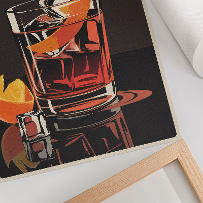 Premium stenski plakat Pijte z ledom in pomarančno lupinico