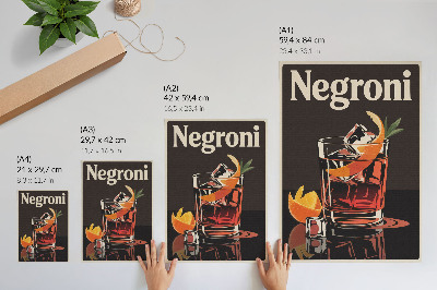 Premium stenski plakat Pijte z ledom in pomarančno lupinico