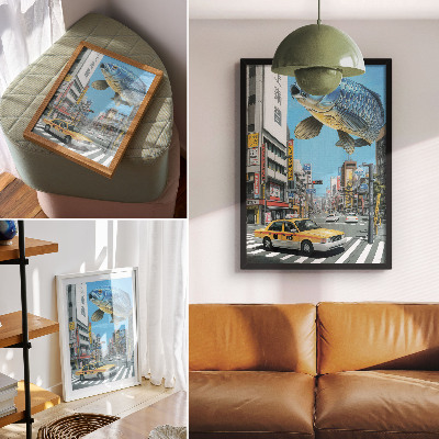 Plakat Urbani nadrealizem riba moderna ulica