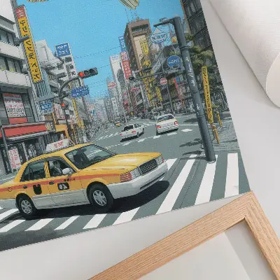 Plakat urbani nadrealizem z ribo v modernem uličnem slogu