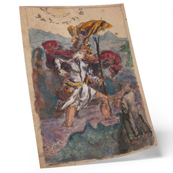 Premium stenski plakat Študija po Dürerju: Sveti Krištof II., Albrecht Dürer