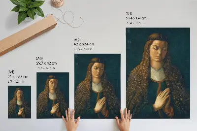 Premium stenski plakat portret mlade ženske z razpuščenimi lasmi, Albrecht Dürer, 1497