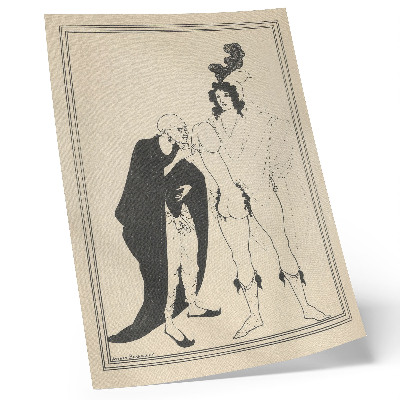 Eleganten plakat za dnevno sobo Heraldova analiza na podlagi Aristofanove Lizistrate, Aubrey Beardsley
