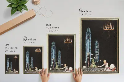 Ilustracija Kay Nielsen za knjigo Vzhodno od sonca in zahodno od lune elegantna stenska dekoracija za dnevno sobo