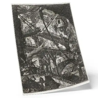 Dvižni most, plošča VII iz serije Carceri d'Invenzione, Giovanni Battista Piranesi eleganten plakat za dnevno sobo