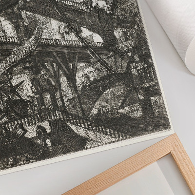 Eleganten plakat za dnevno sobo Dvižni most, plošča VII iz serije Carceri d'Invenzione, Giovanni Battista Piranesi