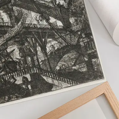 Dvižni most, plošča VII iz serije Carceri d'Invenzione, Giovanni Battista Piranesi eleganten plakat za dnevno sobo