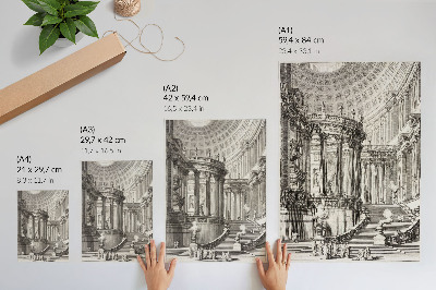 Umetniški tisk na platno Antični tempelj - Giovanni Battista Piranesi