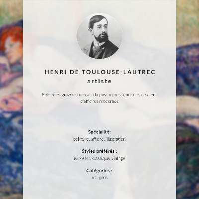 Premium stenski plakat La Passagère du 54 (1896), tisk visoke ločljivosti Henrija de Toulouse-Lautreca