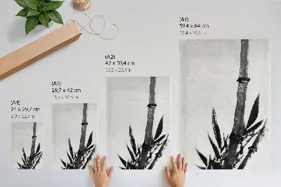 Stenski plakat Bambus umetnina Katsushika Hokusai v starinskem japonskem slogu