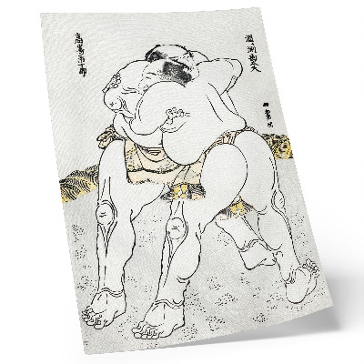 Eleganten plakat za dnevno sobo Sumo rokoborci Katsushiki Hokusai (1760–1849), vintage japonski leseni tisk