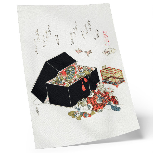 Umetniški tisk na platno Hokusajeva japonska škatla za nakit (1822)