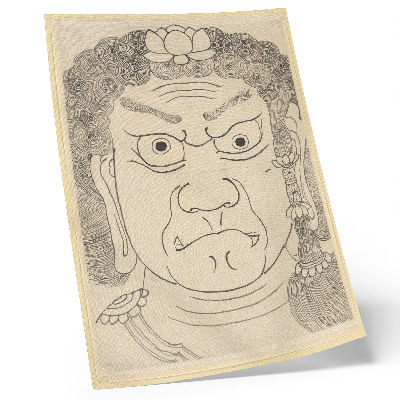 Eleganten plakat za dnevno sobo Maska Fudō Myōō, šola Katsushika Hokusai