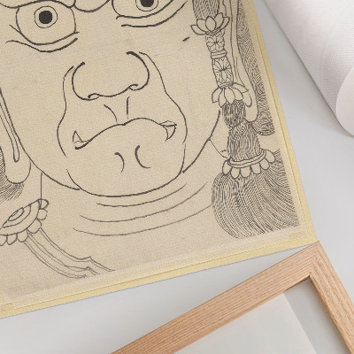 Eleganten plakat za dnevno sobo Maska Fudō Myōō, šola Katsushika Hokusai