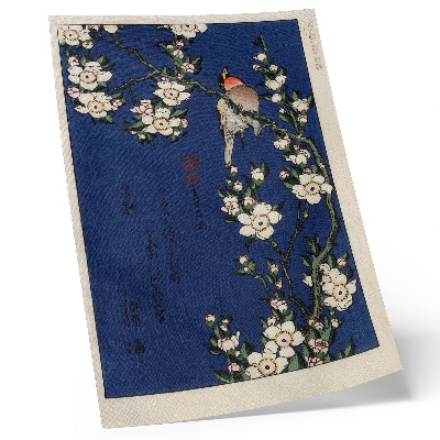 Plakat Katsushika Hokusai (1760-1849), Robin na veji češnjevega cveta