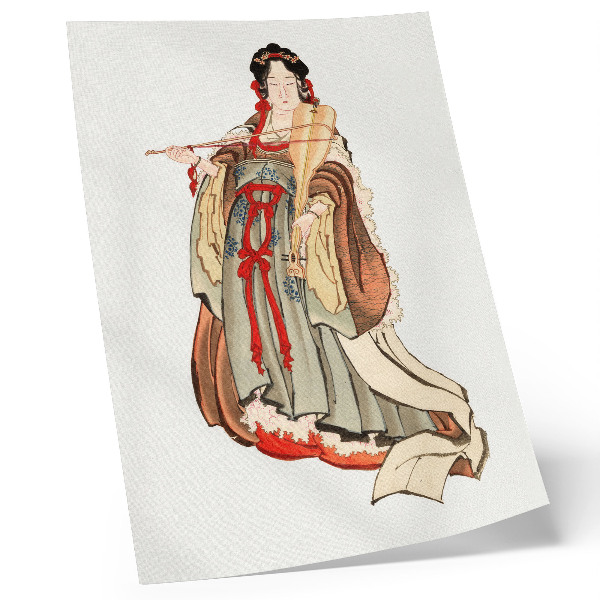 Premium stenski plakat Benten (boginja ljubezni) (18.–19. stoletje), ilustracija Japonke iz kamene dobe, delo Katsushike Hokusaija